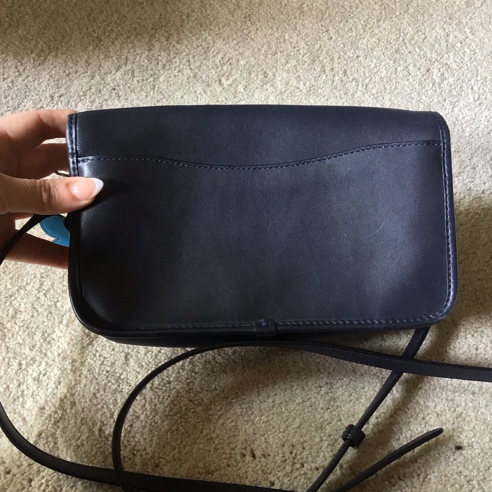 Coach Navy Blue brand new  Crossbody Bag with Blue Flower Charm - Picture 4 of 8